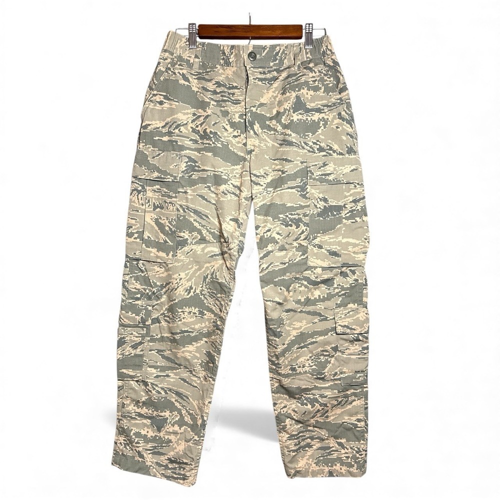 US Air Force ABU Cargo Pants Mens Large Short Tiger Stripe Camo Ripstop Tactical